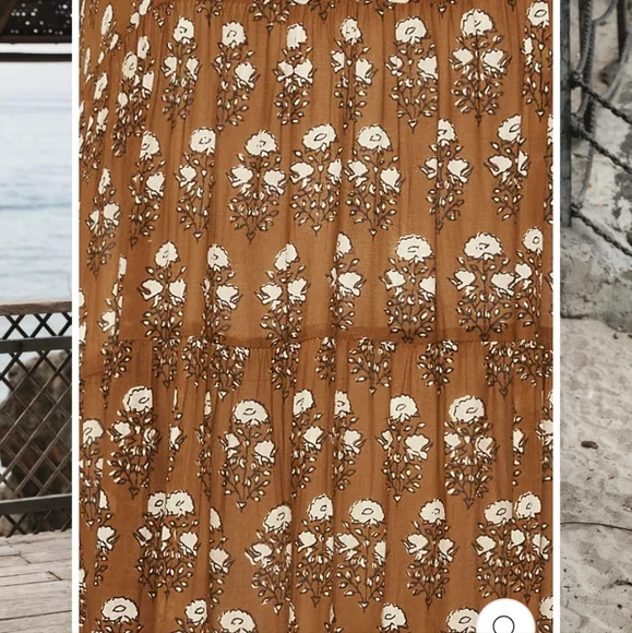 Daughters of India Chaaya Maxi Dress in Chai Cotton tiered vneck maxi dress - Picture 7 of 13